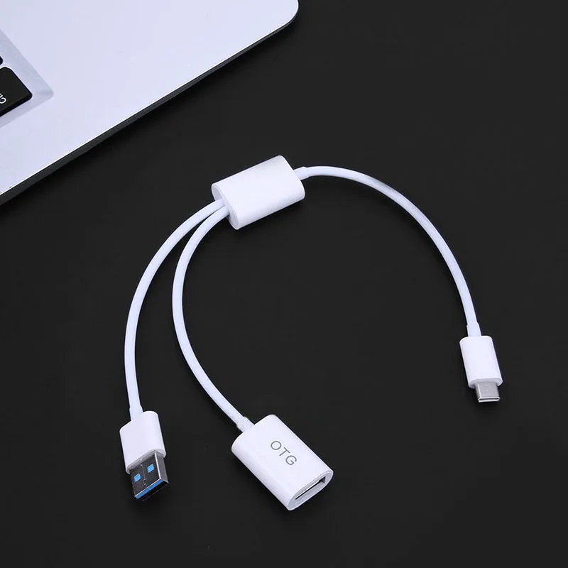 

2-In-1 Type-C Male to USB 3.1 Male Female OTG Data Charging Cable Wire QJY99
