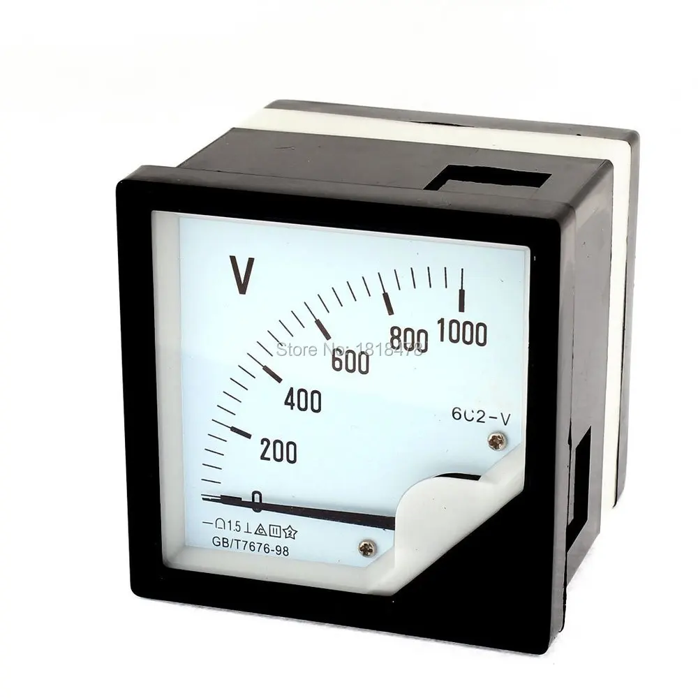 

6C2-1000V DC 0-1000V 1.5 Accuracy Panel Analog Voltmeter Voltage Meter Gauge direct measurement 80*80mm