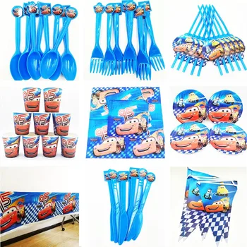 

82pcs/set Cars Theme Kid Birthday Party Decoration Supplies Set Disposalbe Tableware Baby Shower Favors