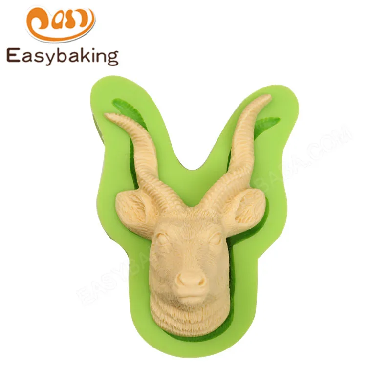 ES-0030 Sheep Head Silicone Molds Fondant Mould for cake decorating