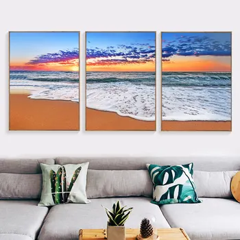 

LZN Nordic Beach Poster Cuadros Decoracion Wall Art Canvas Painting Posters And Prints Art Wall Pictures For living Room