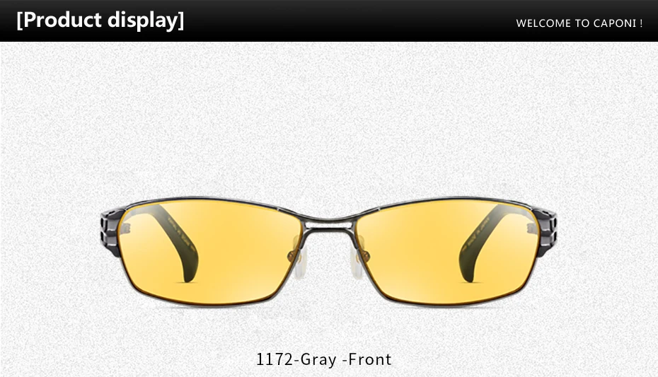 Поляризационные солнцезащитные очки Caponi es с титановой оправой для дневного и ночного видения, фотохромные солнцезащитные очки для водителя, мужские очки для вождения, BSYS1172