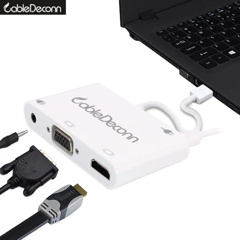 

hdmi Multiport hub adapter hdmi to vga hdmi splitter with 3.5mm jack Converter Audio and video cable 3in1 For laptop hdtv pc