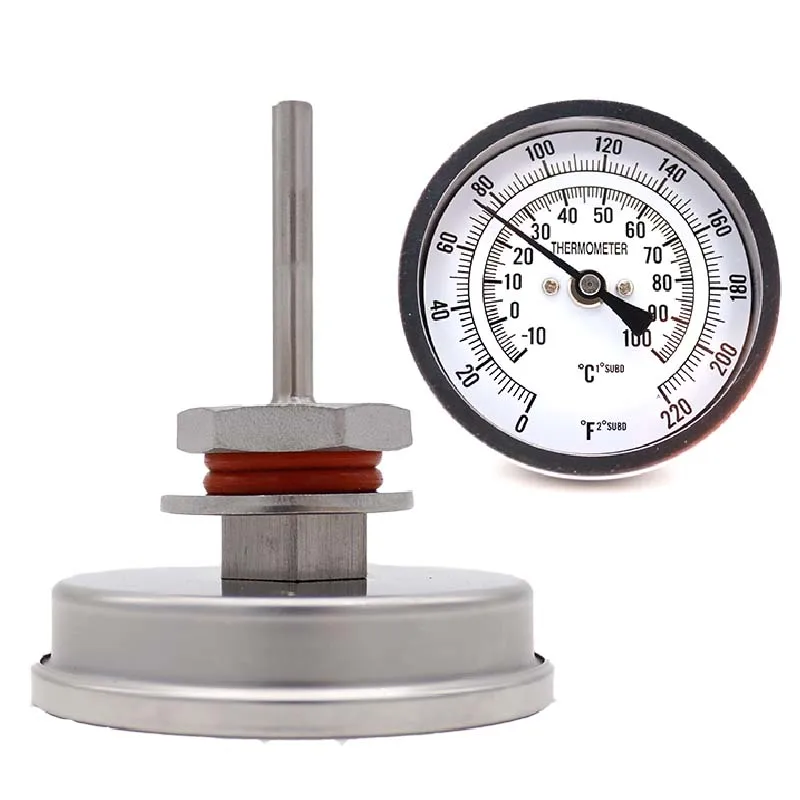1//2/" NPT Dial Thermometer Weldless Kit Homebrew Mash World Free Shipping