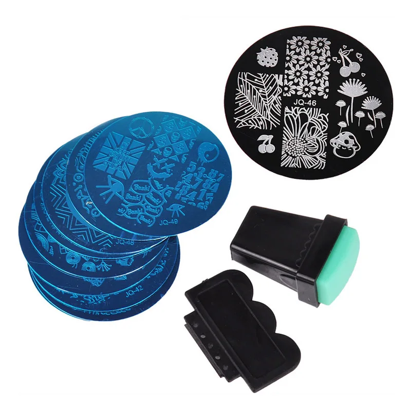

10pcs Nail Plates +1 Stamper + 1 Scraper Nail Art Stamping Template Image Plates Nail Stamp Plate Manicure Nail Art Tools set