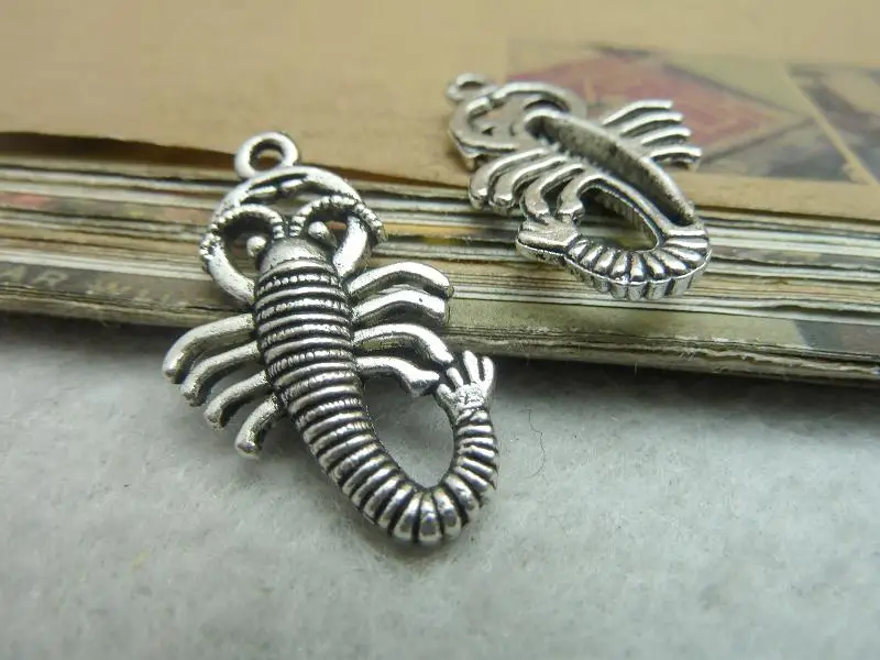 30pcs 18*29mm scorpion charm antique silver tone diy jewelry making