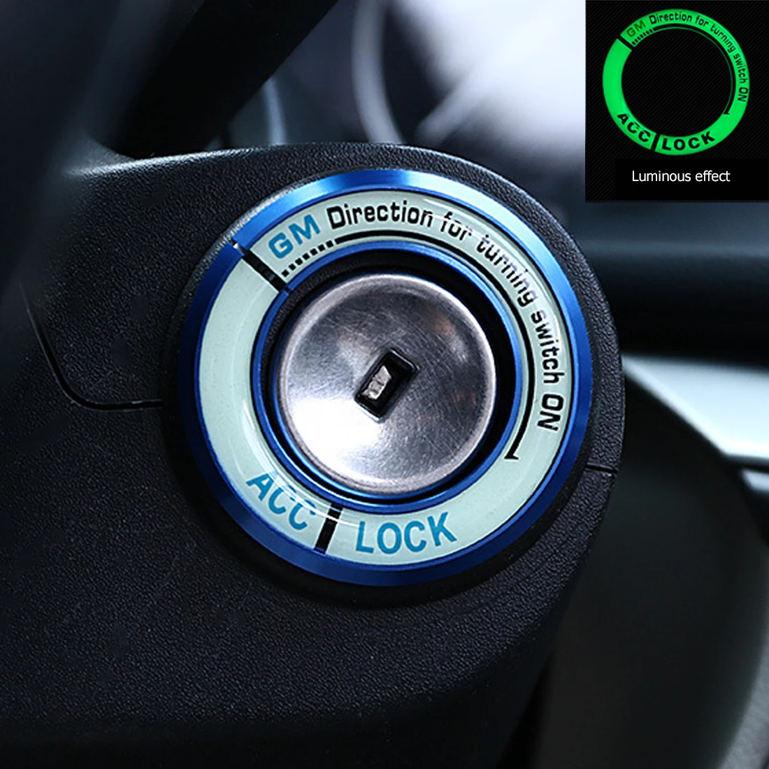

Dewtreetali Luminous ignition switch decoration modified keyhole Ignition Switch cover for Chevrolet Cruze/For Buick REGAL GT/XT