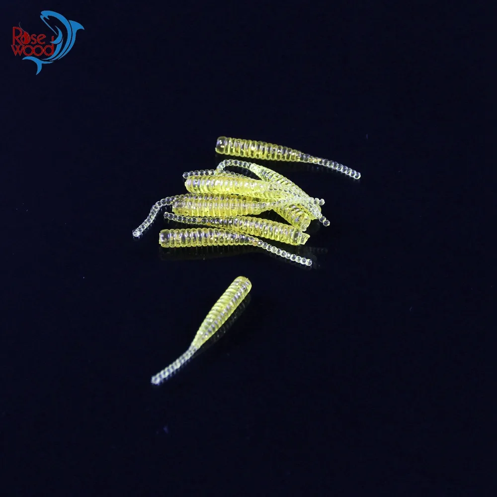 100pcs Pesca Artificial Soft Bait 4cm0.3g UL Fishing Worm Swimbaits Soft Lure Carp Fishing Bait Fishing Lure Mixed Colors  (25)