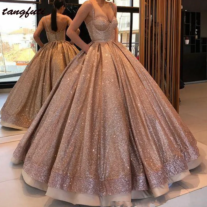 

Rose Gold Quinceanera Dresses Long Ball Gown Sweet 16 Dress Vestidos 15 anos Quinceanera Party Dress Sweet 15 Dress For Girls