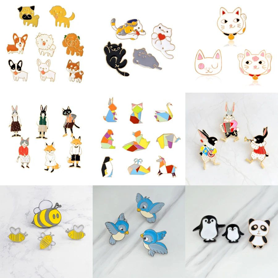 US $1 39 OFF Hewan Pin Set Anjing Kucing Fox Kelinci Lebah Burung Panda Origami Hewan Enamel Pin 3 9 Pcs Kartun Hewan Bros Untuk Wanita US $1 39 OFF Hewan Pin Set Anjing Kucing Fox Kelinci Lebah Burung Panda Origami Hewan Enamel Pin 3 9 Pcs Kartun Hewan Bros Untuk Wanita