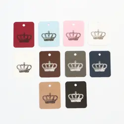 Новинка 2017 года 200 шт./лот Корона Дизайн Бумага бирка 2.6x3.3 см Jewelry Костюмы ценники квадратный label ювелирных изделий карты