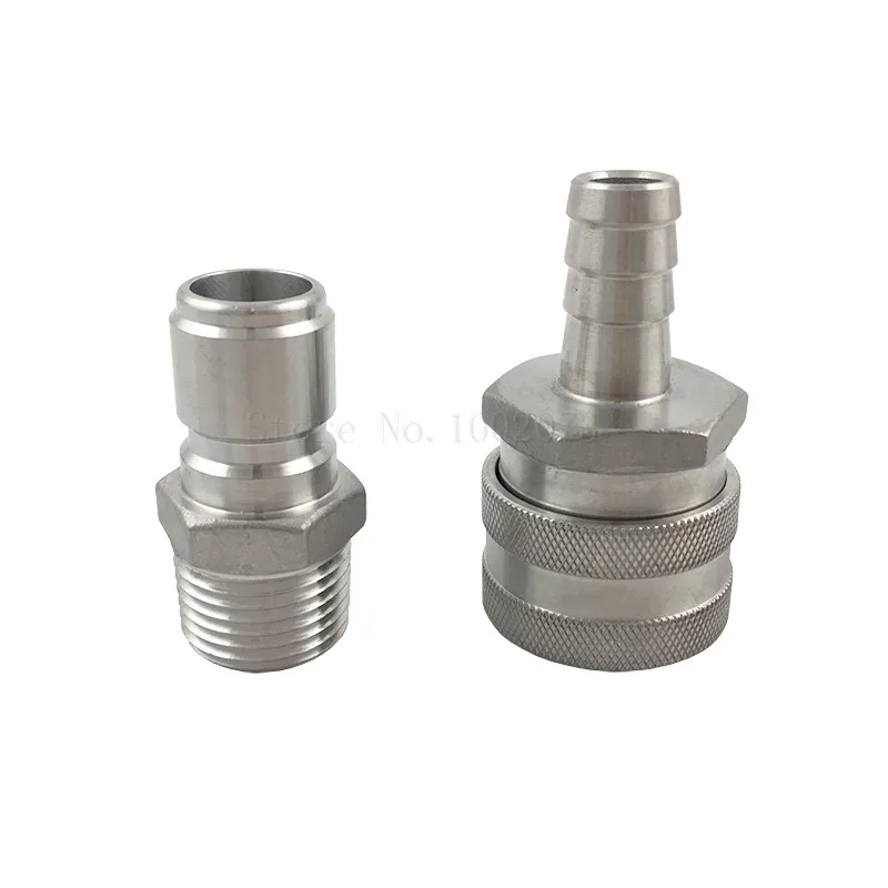 

Stainless Female Quick Disconnect Set,1/2"barb and 1/2"MPT Fitting beer homebrew Female Quick Disconnect Kettle Mash Tun