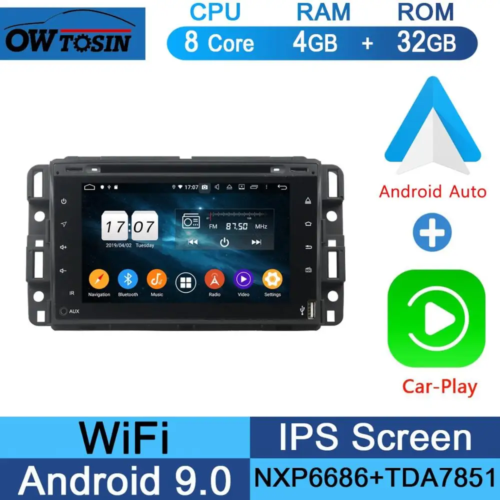 " ips 8 Core 4G+ 64G Android 9,0 автомобильный DVD радио gps для GMC Yukon Sierra Tahoe передняя фара для Chevy Express Impala Cobalt Equinox DSP CarPlay - Color: 32G CarPlay Android