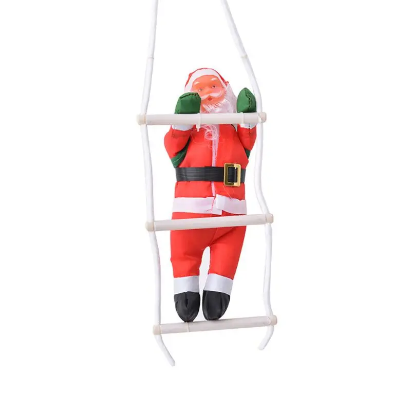 Creative Christmas Home Decoration Santa Claus Climbing On Rope Ladder Xmas Tree Hanging Ornament Pendant Toy