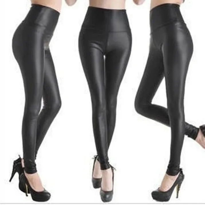 

2018 new womens leggings high waist women legging pants Faux leather sexy casual legging pants m l 5xl