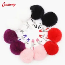 feather balls nipple clamps shaking stimulate milk for woem slave breast plume clitoris clip Chastity Lover Game sex toys