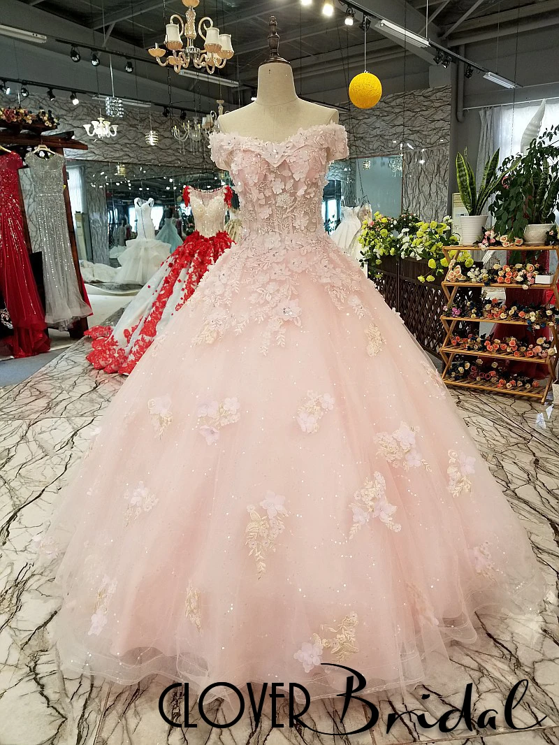 CloverBridal Новое поступление в пол шикарный светильник с розовыми цветами свадебное платье с открытыми плечами