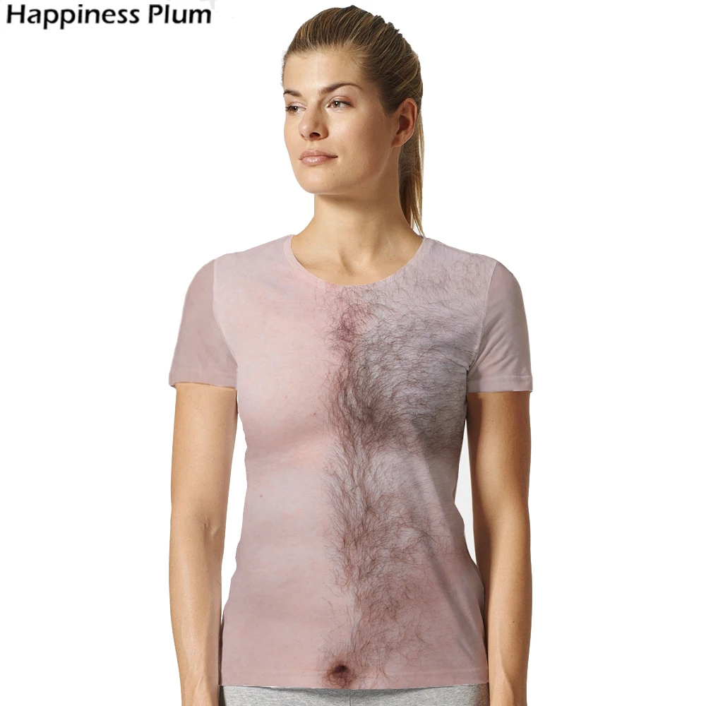 Funny T shirt Chest Hair Shirt Muscle Hip Hop 3d T Shirt Summer Male