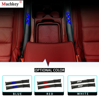 

For Peugeot 206 Car Seat Gap Plug PU Leather Filler Seat Spacer Storage Slot Plug 2Pcs Red Blue White