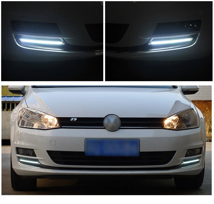 EOsuns светодиодный DRL Противотуманные Фары Светильник для Volkswagen Гольф 7 MK7 Дневной