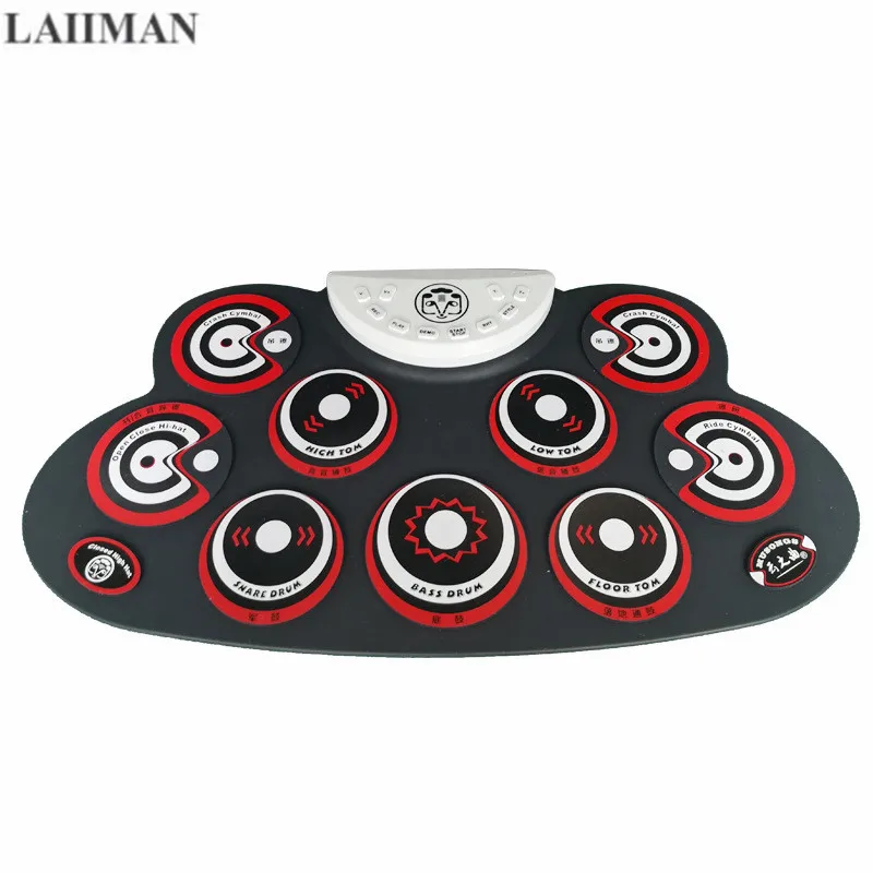 

Roll Up Drum Kit 9 Pads Electronic Drum Set USB Powered with Foot Pedals Drumsticks USB Cable for Students Kids