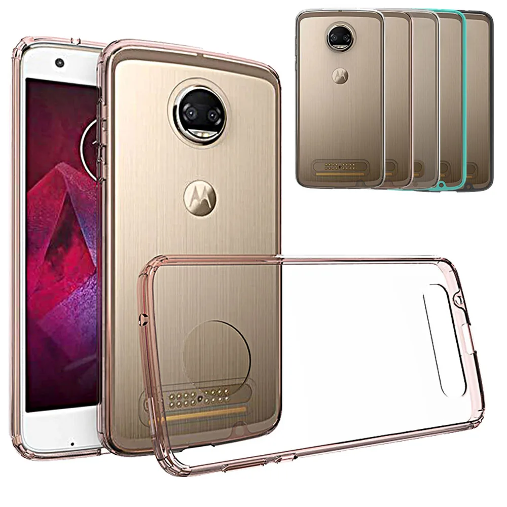 Для Motorola Moto Z2 силы чехол Slim Fit ТПУ Рамки жесткий противоударный Прозрачный для z2 |