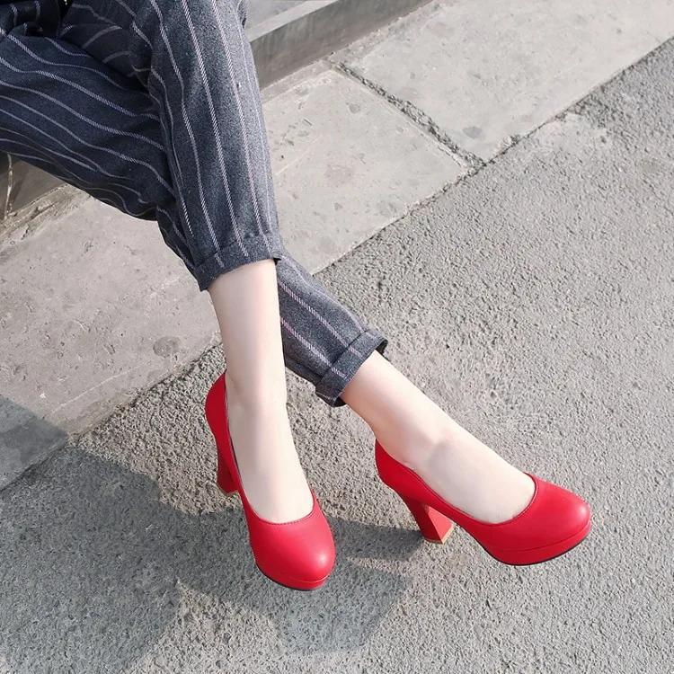 

Big Size 11 12 13 14 15 ladies high heels women shoes woman pumps High-heeled, round-headed, single-shoe woman