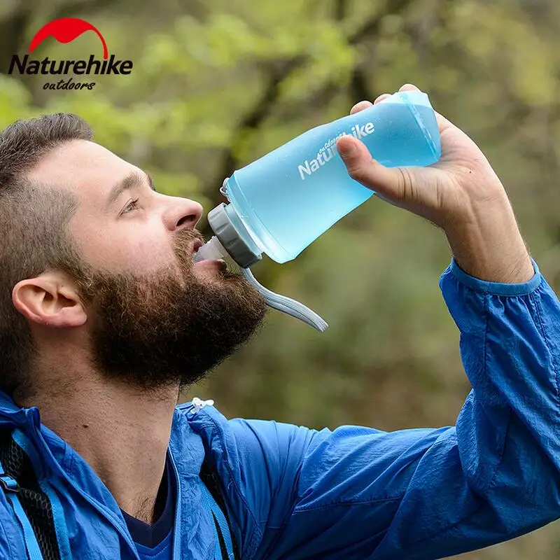 Naturehike 0.5L 0.75L Бутылки для воды ультралегкие складные силиконовые чашки открытый кемпинг Пеший Туризм Спортивная мягкая термос мешок для воды