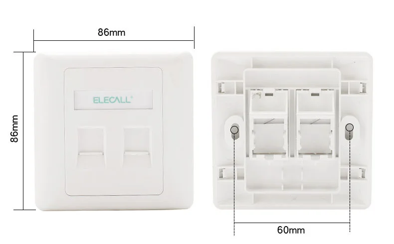 Электрический сетевой разъем RJ45 с 2 портами, настенная розетка, Настенная пластина, сетевой модуль, панельный разъем CAT5e RJ45, компьютерный порт