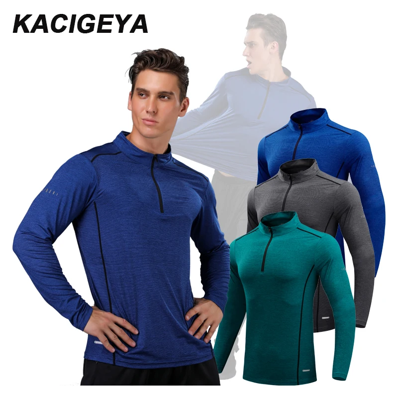 Running Long Shirts Men Quick Dry Workout Compression Sports Gym Exercises 2018 Outdoor Mountaineer Training Shirts Hot Man