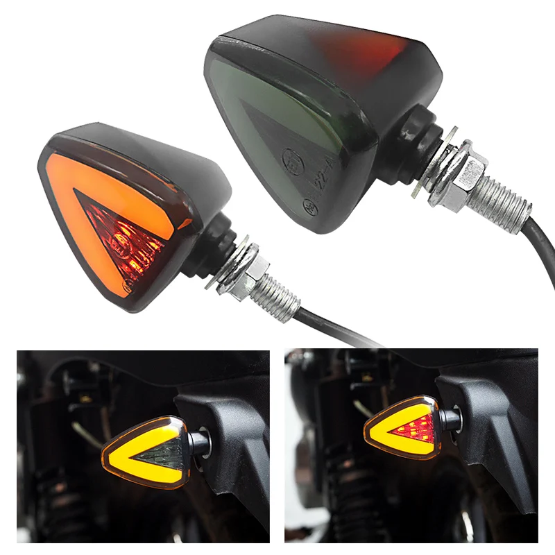 

RACBOX 2pcs Motorcycle Front Rear Turn Light Brake Light Signal Lamp Indicator Led Red Amber Light Universal Motorbike Styling