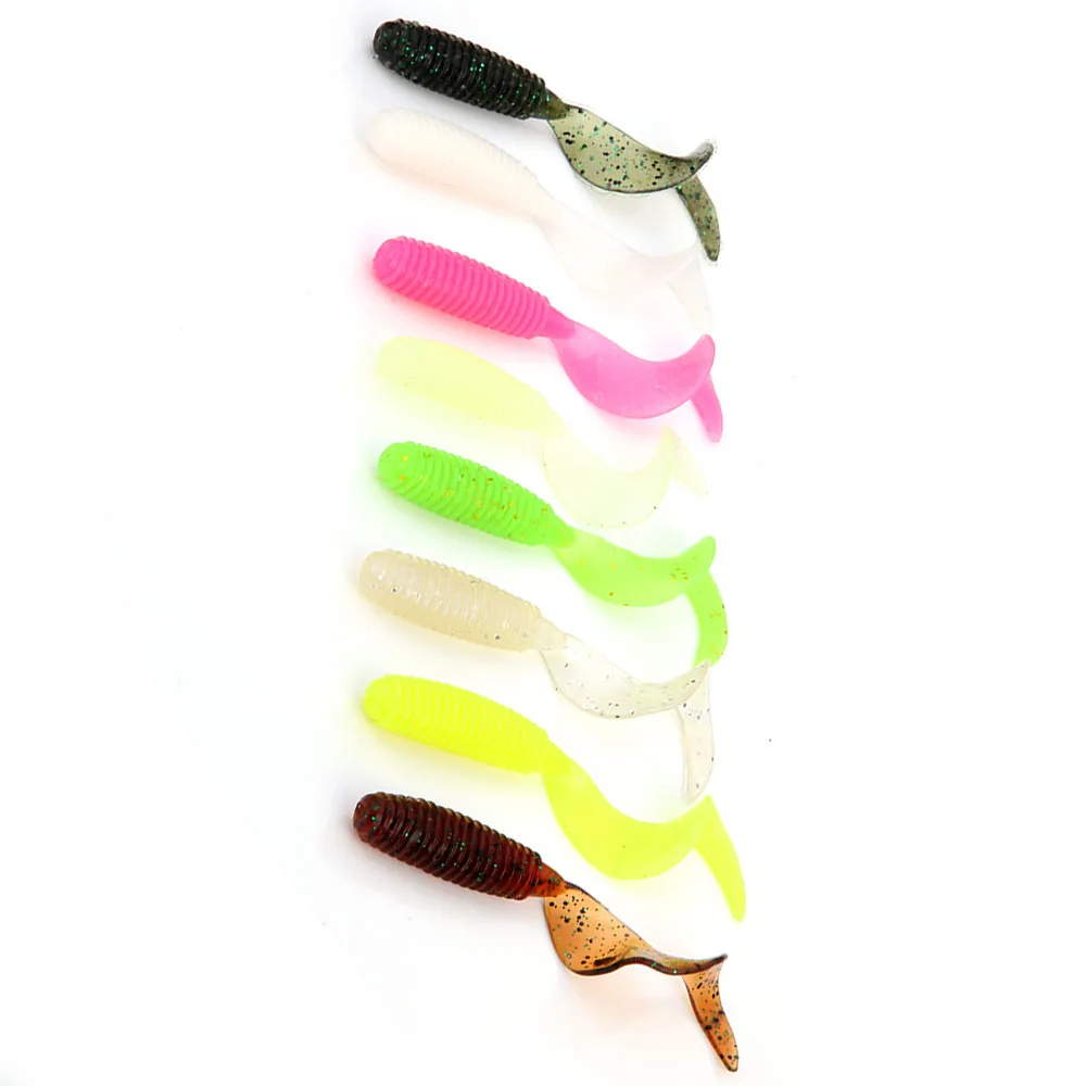 

6PCS/Lot Soft Fishing Lures Curl Fishing Artificial Bait Fishing Worm Swimbait Silicone Jigging Bait Fishing Tackle 1.9g 6cm
