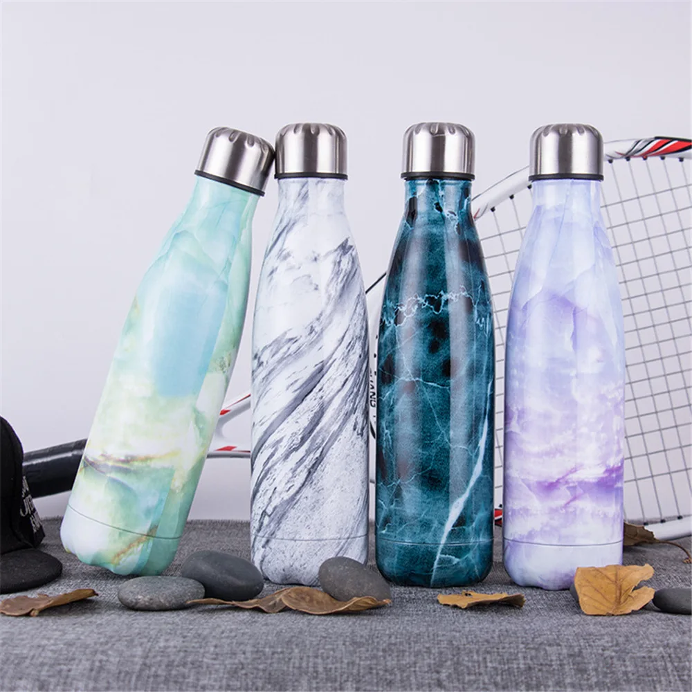 

Marble Texture Water Bottle BPA Free Double Wall Stainless Steel Thermos Fashion Gift Outdoors Vacuum Flask Cup