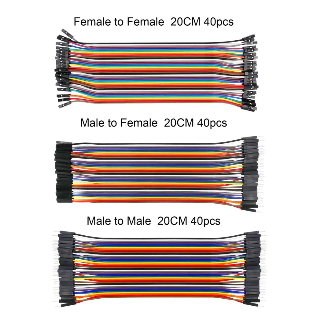 Dupont линия/10 см/20 см/30 см кабель со штыревыми соединителями на обоих концах для подключения, для мужчин и женщин, женский джемпер провода Dupont кабель для Arduino