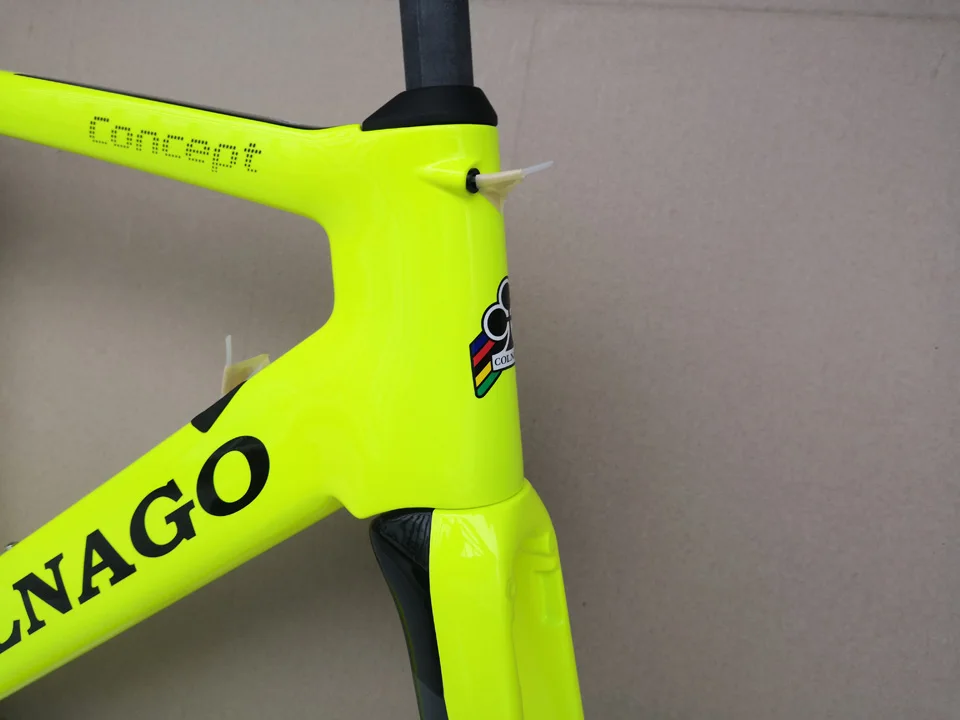 Flash Deal T12 Color Carbon Road Bike Frame fluo yellow black Colnago Concept carbon bicycle frame can be XDB ship 5