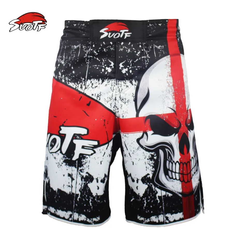 Kopen Nieuwe Boksen Trunks MMA Shorts Schedel Motion Katoen Losse Size Training Kickboxing Shorts Muay Thai Shorts Boxeo Fightwear
