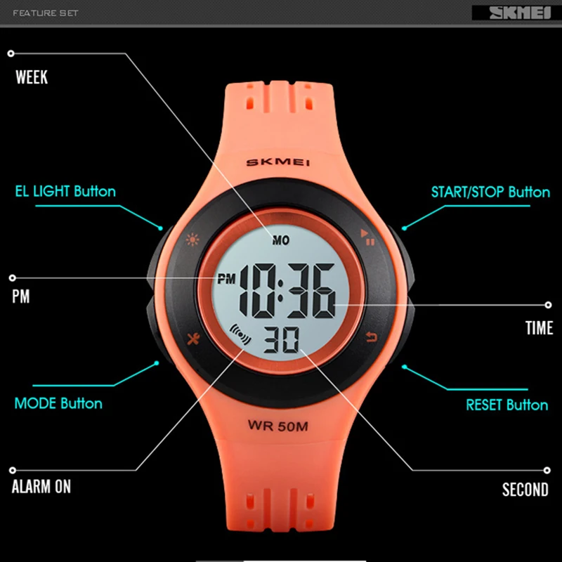 Koop Horloges Voor Kids LED Sport Stijl kinderen Digitale Elektronische Horloge Jongens Meisjes Kinderen Cartoon 50 M Waterdicht Horloge SKMEI 2018