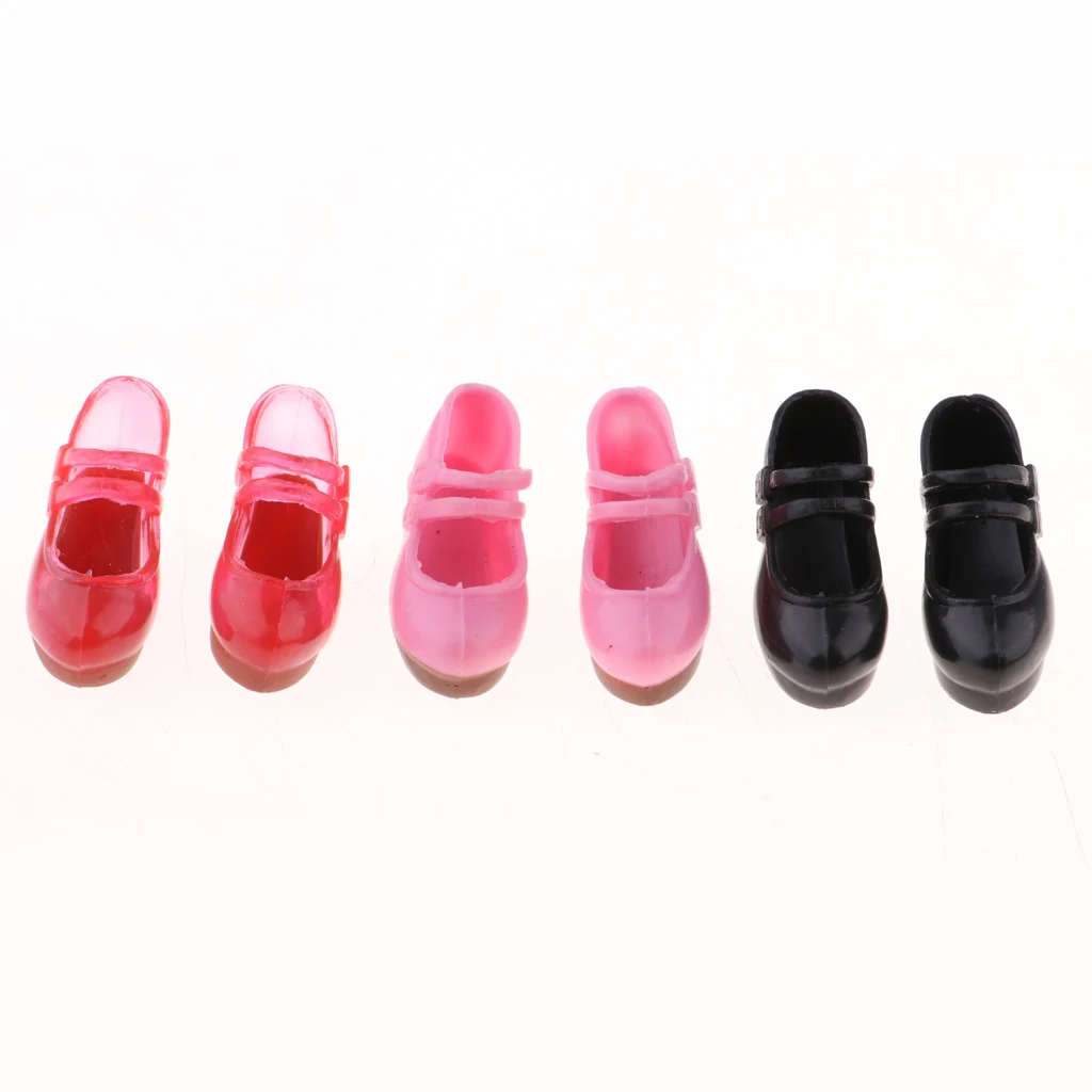 3 Pairs Plastic Single Shoes Slope Heels for 1/6 Azone Dolls Clothing Accessories Doll Single Shoes Clothing Accessories