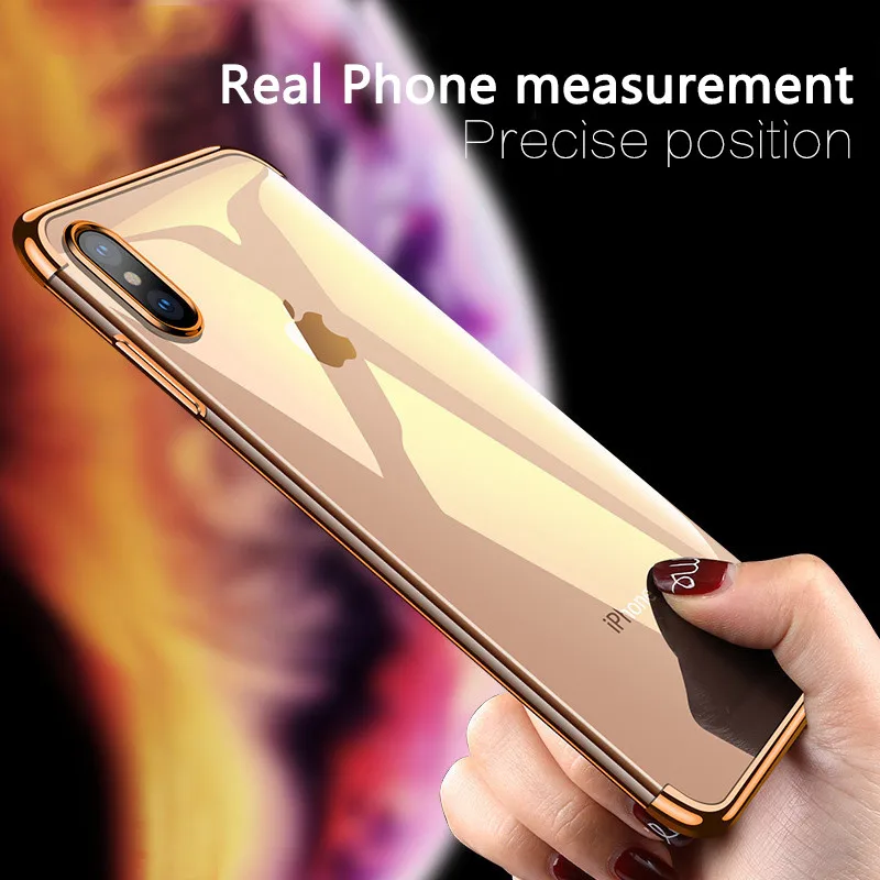 

Lovebay Plating Transparent Watanabe color Phone Case For iPhone X XR XS Max Slim TPU For iPhone 5 6 6s 7 8 Plus Cover Back Case