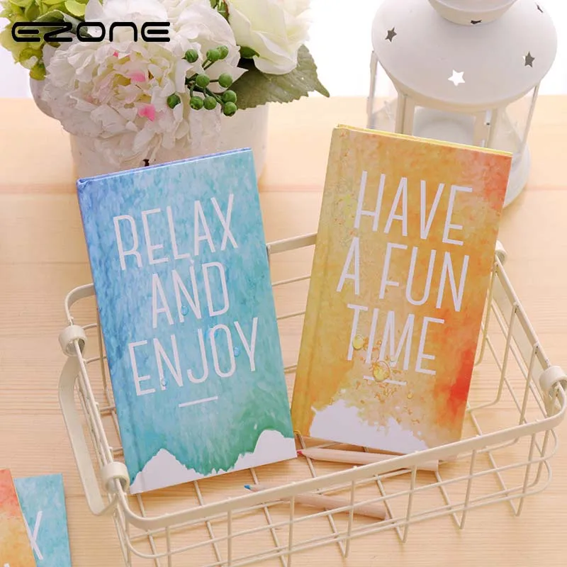 

EZONE 1PC Watercolors Week Plan Memo Book Weekly Daily Planner Notebook Agenda Organizer Stationery School Supplies Student Gift