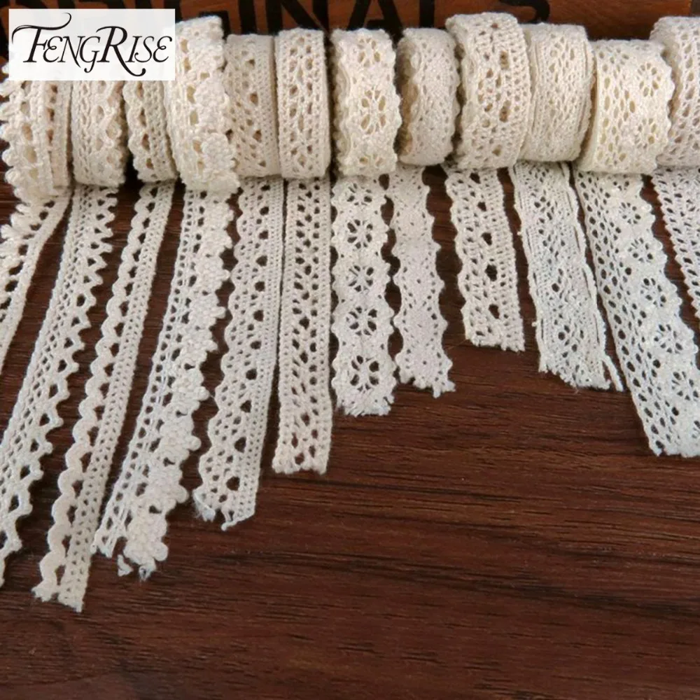 DIY 5 Yards Cotton wave lace gift wrap Trims clothing curtain lace accessories