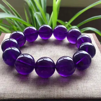 

Top Quality Natural Amethyst Quartz Purple Crystal Round Beads Bracelet 18mm Women Men Fashion Gift Healing Stone AAAAA