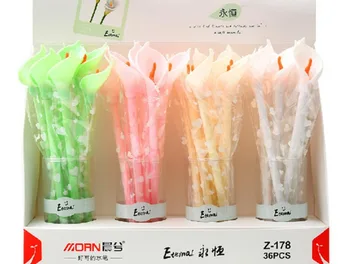 

korea petty flower gel pen cartoon stationery prize gift kawaii office writing student pen black full needle black ink 36pc/lot