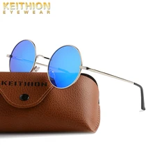 KEITHION Brand Designer Classic Polarized Round Sunglasses Men Womens Vintage Retro John Lennon Glasses Driving Metal Eyewear KEITHION Brand Designer Classic Polarized Round Sunglasses Men Womens Vintage Retro John Lennon Glasses Driving Metal Eyewear