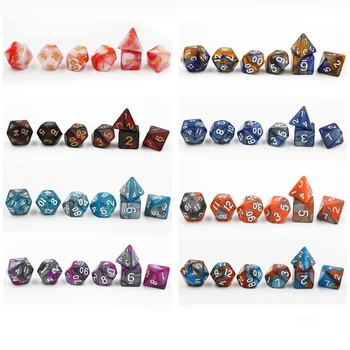 

Dungeons & Dragons Creative 7pcs/set RPG Game Dice D&D Colorful Multicolor Dice DND Transparent Rose Red D4 D6 D8 D10 D12 D20