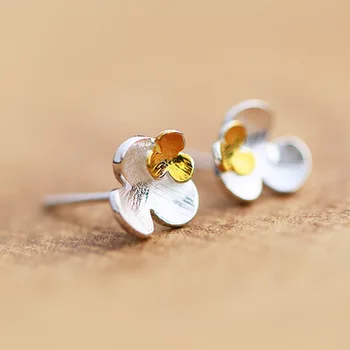 

New Hot Fashion 925 Sterling Silver Clover Flower Earrings for Women Girls Gift Fashion Statement Jewelry 2016