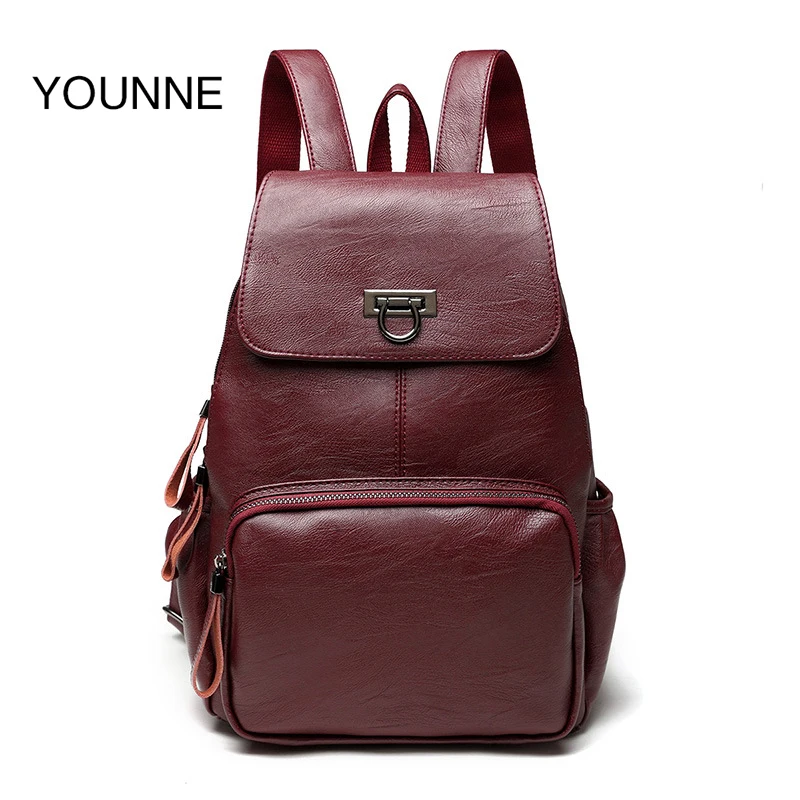 

YOUNNE Women Genuine Leather Backpack Large Capacity Waterproof School bags For Women Backpacks 2018