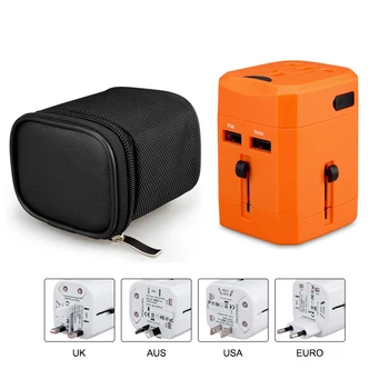 

Universal Power Charger travel Adapter with USB For All Countries Electric Plugs Sockets Converter for mobile phones CE.ROHS.FCC