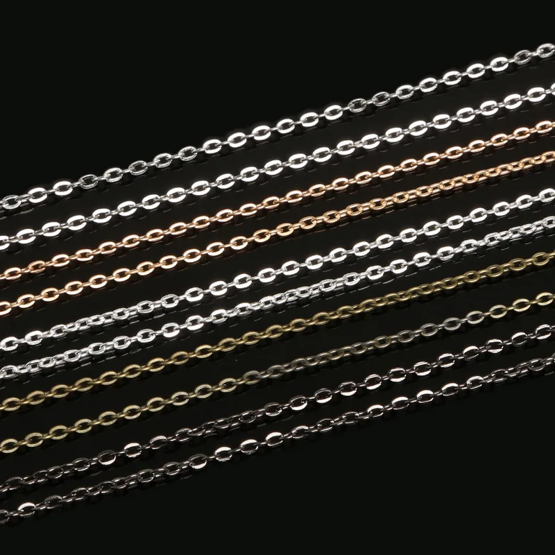 10m/lot Rhodium/Silver/Gold/Gunmetal/Antique Bronze Plated Necklace