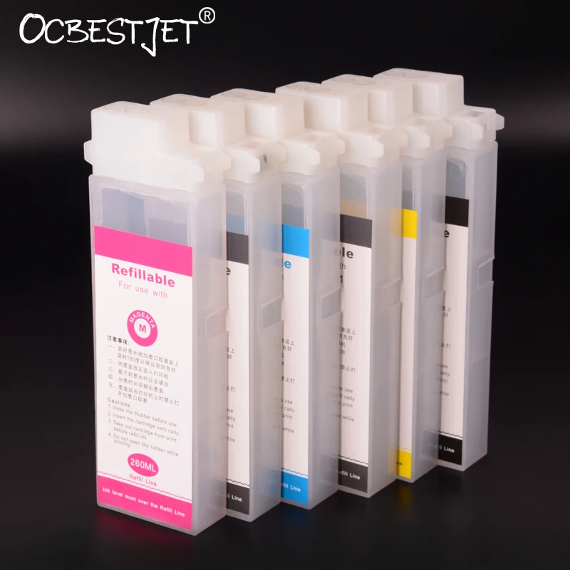 

PFI-102 260ML Empty Refillable Ink Cartridge For Canon IPF-500 IPF-510 IPF-600 IPF-605 IPF-610 IPF-700 IPF-710 Printer 6 Colors